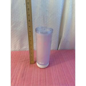 Ellos tumbler with straw iridescent color 9" tall 24oz